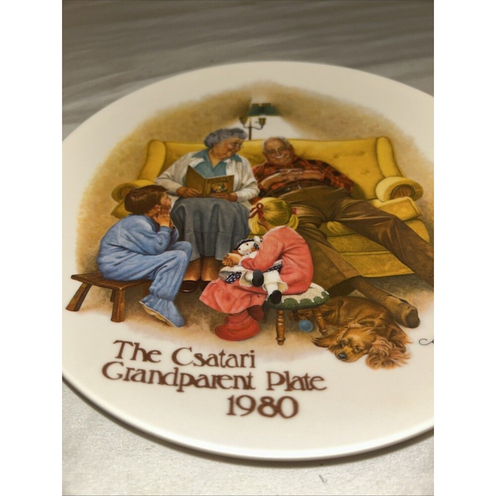 1980 "The Bedtime Story" Csatari Grandparent Series Fine China COA Booklet Box